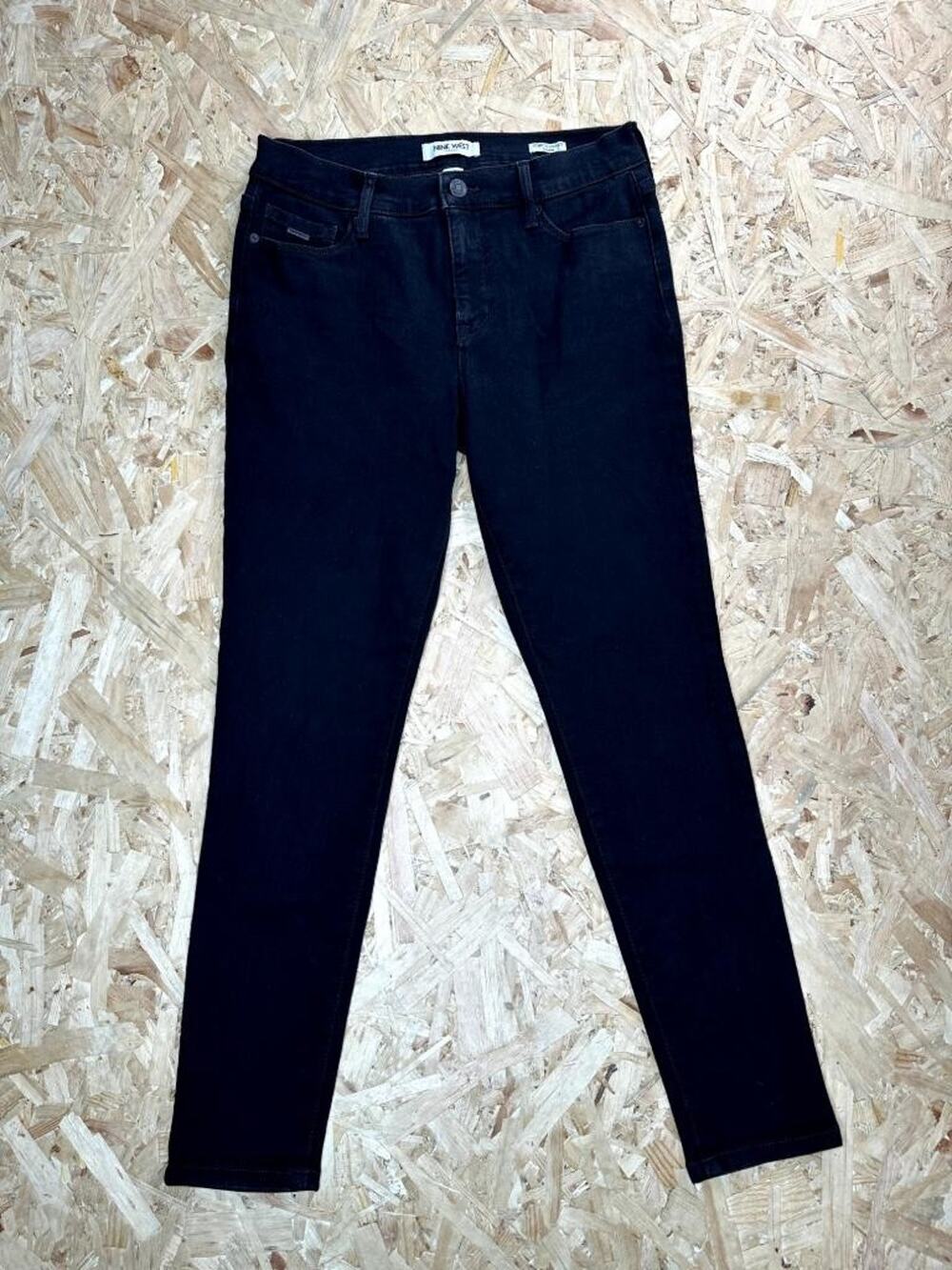Nine West Jeans Womens 4/27 Cigarette High Rise Skinny Black Denim Pants